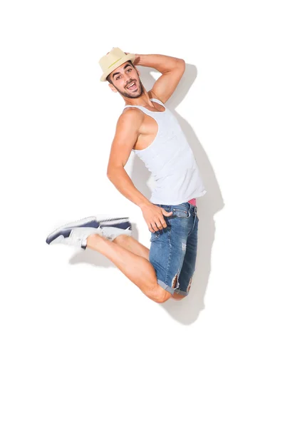 Homem bonito em tshirt branca — Fotografia de Stock