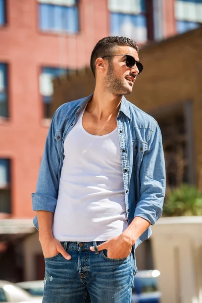 Handsome cool man outdoor — Stock Photo, Image