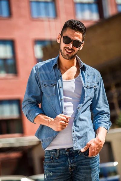 Handsome cool man outdoor — Stock Photo, Image