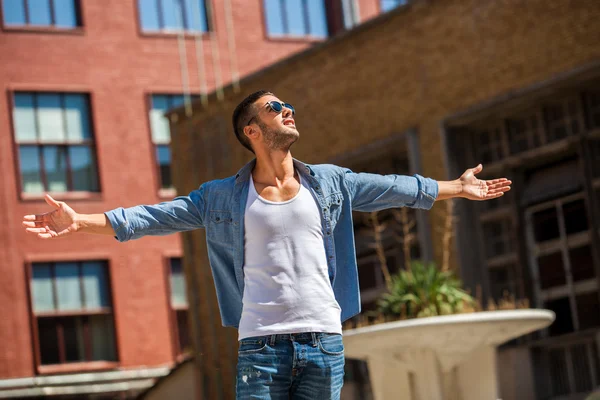 Handsome cool man outdoor — Stock Photo, Image