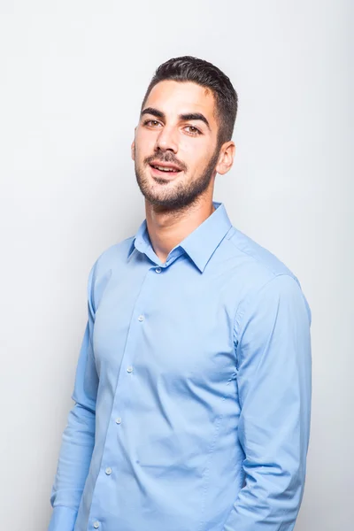 Hombre único elegante en camisa azul —  Fotos de Stock