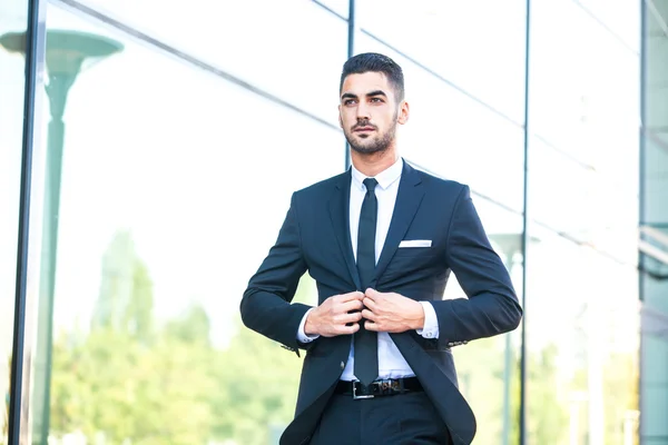 Elegante hombre de negocios caminando fuera —  Fotos de Stock