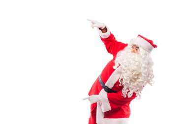 santa claus with  on white, with copy space clipart