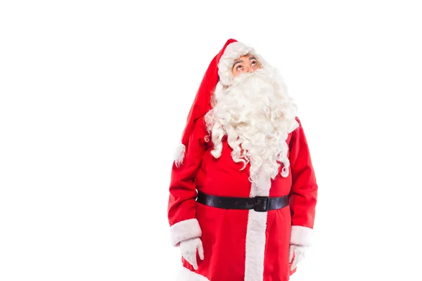 Papai Noel com em branco, com espaço de cópia — Fotografia de Stock