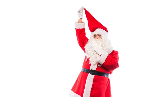 Santa claus with on white, with copy space — Stock Photo, Image