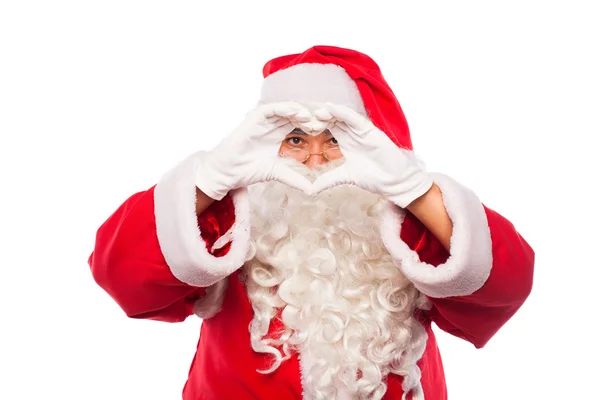 Santa claus with on white, with copy space — Stock Photo, Image