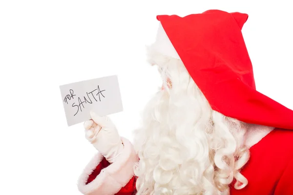 Babbo Natale con lettere isolate su bianco, con spazio copia — Foto Stock