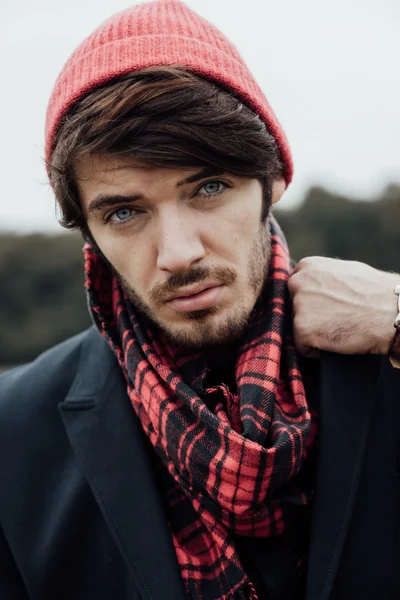 Cool boy on country road — Stock Photo, Image