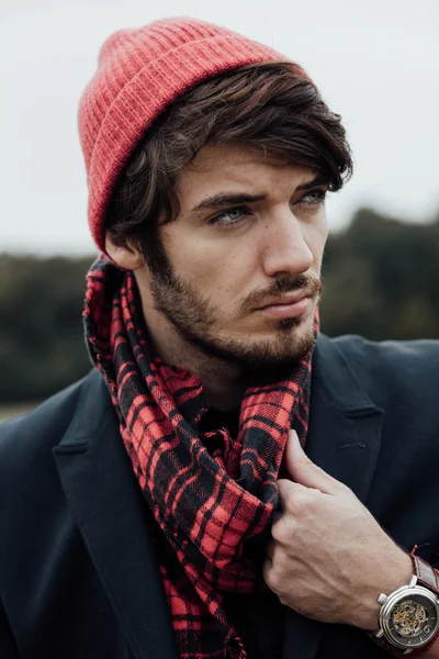 Cool boy on country road — Stock Photo, Image