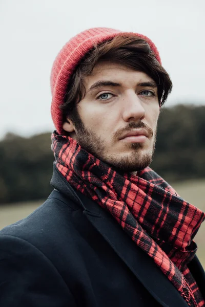 Cool boy on country road — Stock Photo, Image