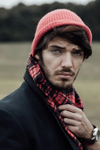 Cool boy on country road — Stock Photo, Image