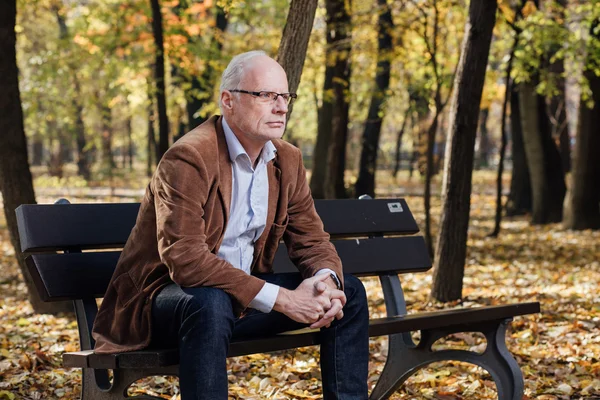 bankta oturan eski zarif adam