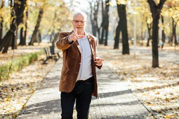 Elegante alte Männer zu Fuß — Stockfoto