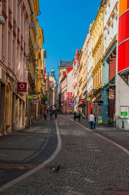 Liberec, Çek Cumhuriyeti - 18 Mayıs 2019 - hafta sonu boyunca merkez sokaklardan biri
