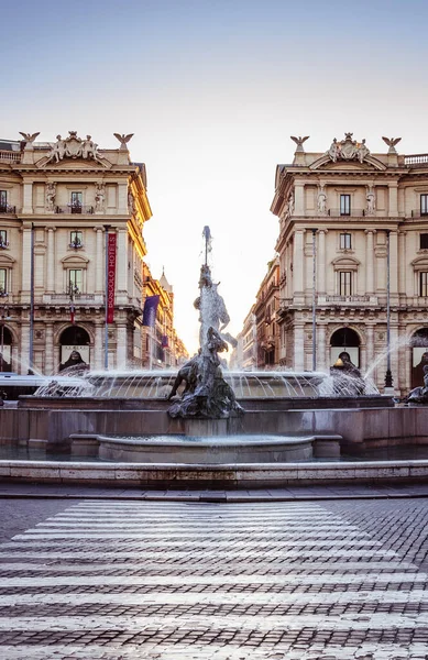 Řím Itálie Prosince 2017 Fontána Anceint Náměstí Piazza Della Republica — Stock fotografie