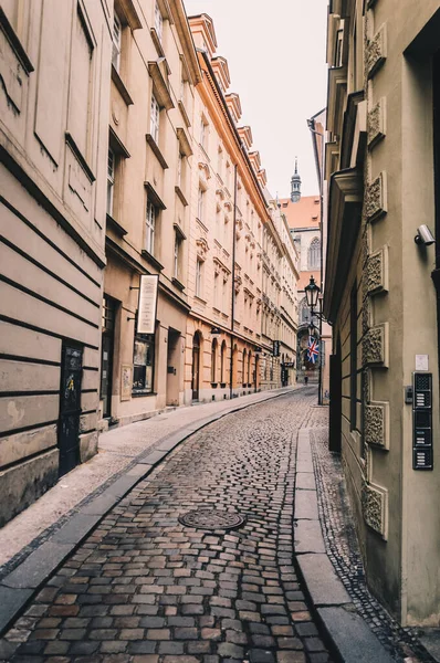 Prague République Tchèque Feb 2018 Petite Rue Étroite Dans Vieille — Photo