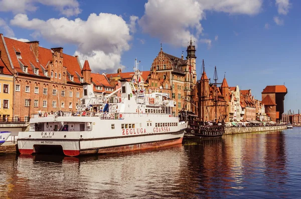 Gdansk Polonya Ağustos 2018 Şehrin Tarihi Bölümündeki Renkli Binalar — Stok fotoğraf