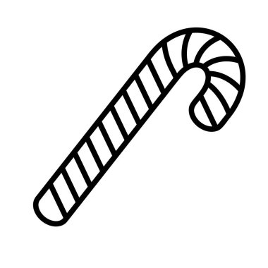 Sweet striped candy cane outline vector, perfect for Christmas design, bakery logos, and festive holiday patterns