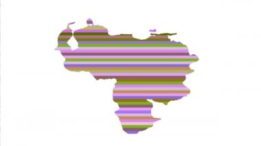 Venezuela haritası arka planı 100 dikey renk dizisi döngü görüntüsünü değiştirir