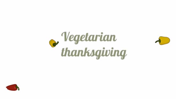 Ringraziamento Vegetariano Verdure Verdi Fresche Video Animato — Video Stock
