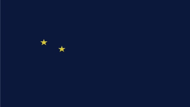 Animiertes Video Zur Flagge Des Bundesstaates Alaska — Stockvideo