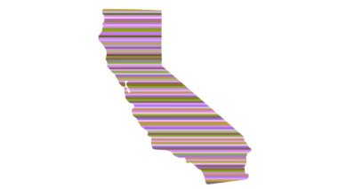 california ABD devlet kontur haritası arka plan dikey renk satırları ton döngü görüntüsünü değiştirir