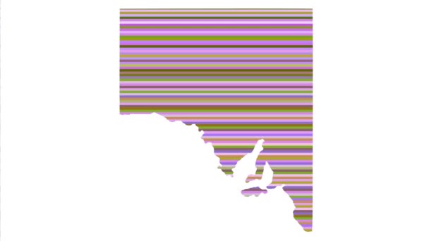 Güney Avustralya Devlet Kontur Haritası Arka Plan Dikey Renkler Ton — Stok video
