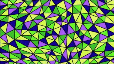 Arka plan düşük polyester tarzı, kahverengi, kırmızı, mavi üçgenli ana hatlı bir daire animasyon videosundaki tonu değiştirir