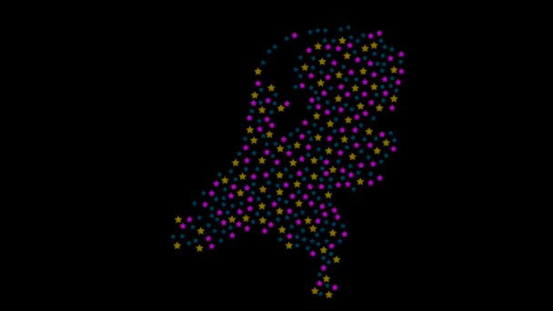 Países Bajos Mapa Fondo Con Estrellas Colores Diferentes Tamaños Vídeo — Vídeo de stock