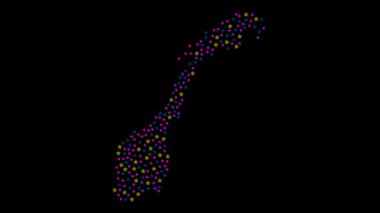 Farklı boyutlardaki renkli yıldızlarla Norveç arkaplanı