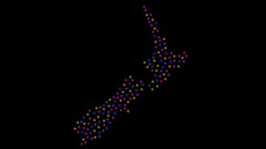 Farklı boyutlardaki renkli yıldızlara sahip Yeni Zelanda arkaplanı