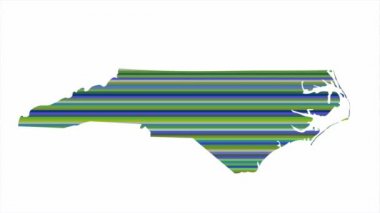 Kuzey Carolina eyaleti sınır haritası arka plan dikey renk sıraları ton döngülü video değiştirin