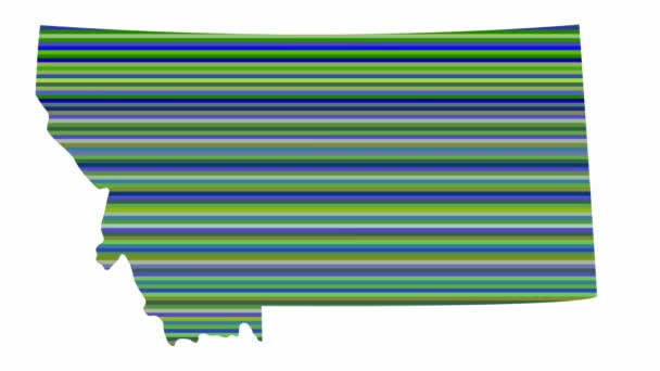 Montana State Contour Map Background Lines Colours Change Tone Looped — Stok Video