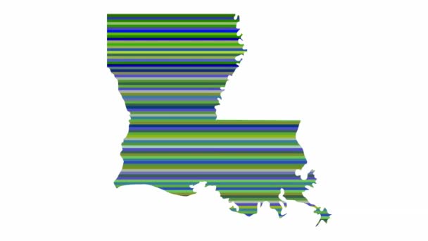Luisiana Estados Unidos Contorno Mapa Fondo Vertical Filas Colores Cambiar — Vídeos de Stock