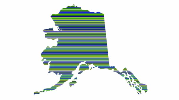 Alaska Eyaleti Sınır Haritası Arka Plan Dikey Renk Sıraları Ton — Stok video