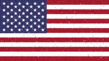 Noel ya da Yeni Yıl tatili için Amerikan bayrağı animasyon videosunda kar yağışı