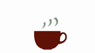 Buharlı çay fincanı 2B video animasyonu