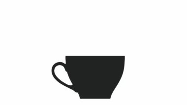 Gri kahve buharı yayar. Düz simgeden basit 2D animasyon videosu.