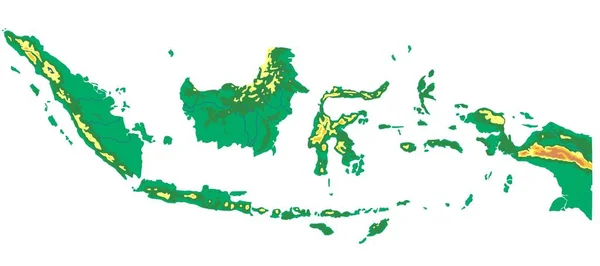 Індонезія Рельєфна Фізична Гіпсометрична Карта — стокове фото