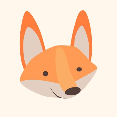 Fox Cub karakter simgesi düz vektör 
