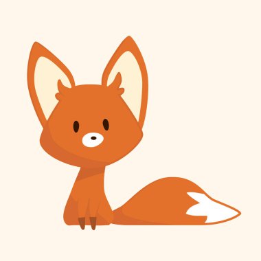 Fox Cub karakter simgesi düz vektör 