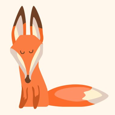 Fox Cub karakter simgesi düz vektör 