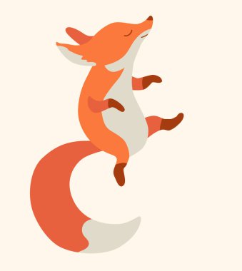 Fox Cub karakter simgesi düz vektör 