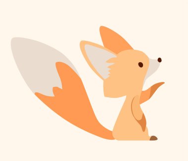 Fox Cub karakter simgesi düz