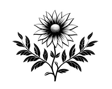 Çiçek ikonu vektör illüstrasyon tasarımlı ayçiçeği