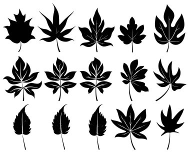 Siyah siluet vektör kümesi.