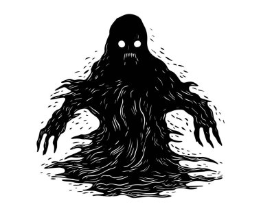 vektör siyah hayalet silueti