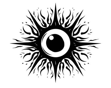 göz siyah beyaz vektör çizim