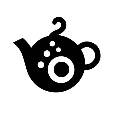 çaydanlık simgesi beyaz arka plan üzerinde