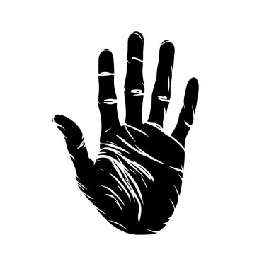 Beyaz arkaplan vektöründe insan avuç içi